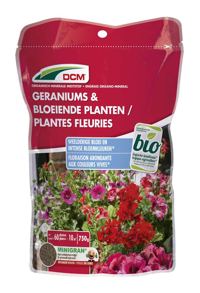 Engrais Organo-minéral Géraniums & Plantes fleuries (0,75 kg)