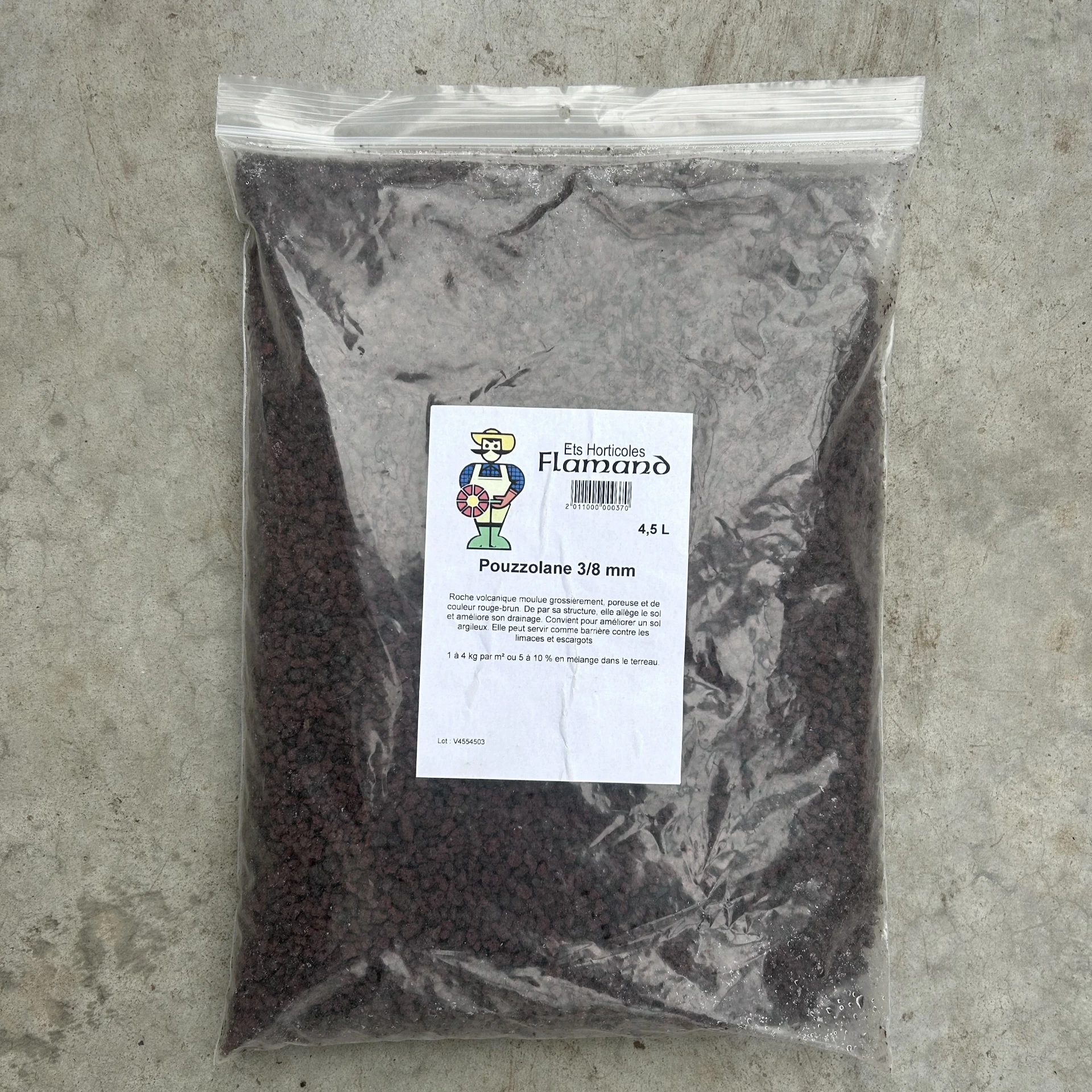 Pouzzolane 3/8 mm 4,5 L