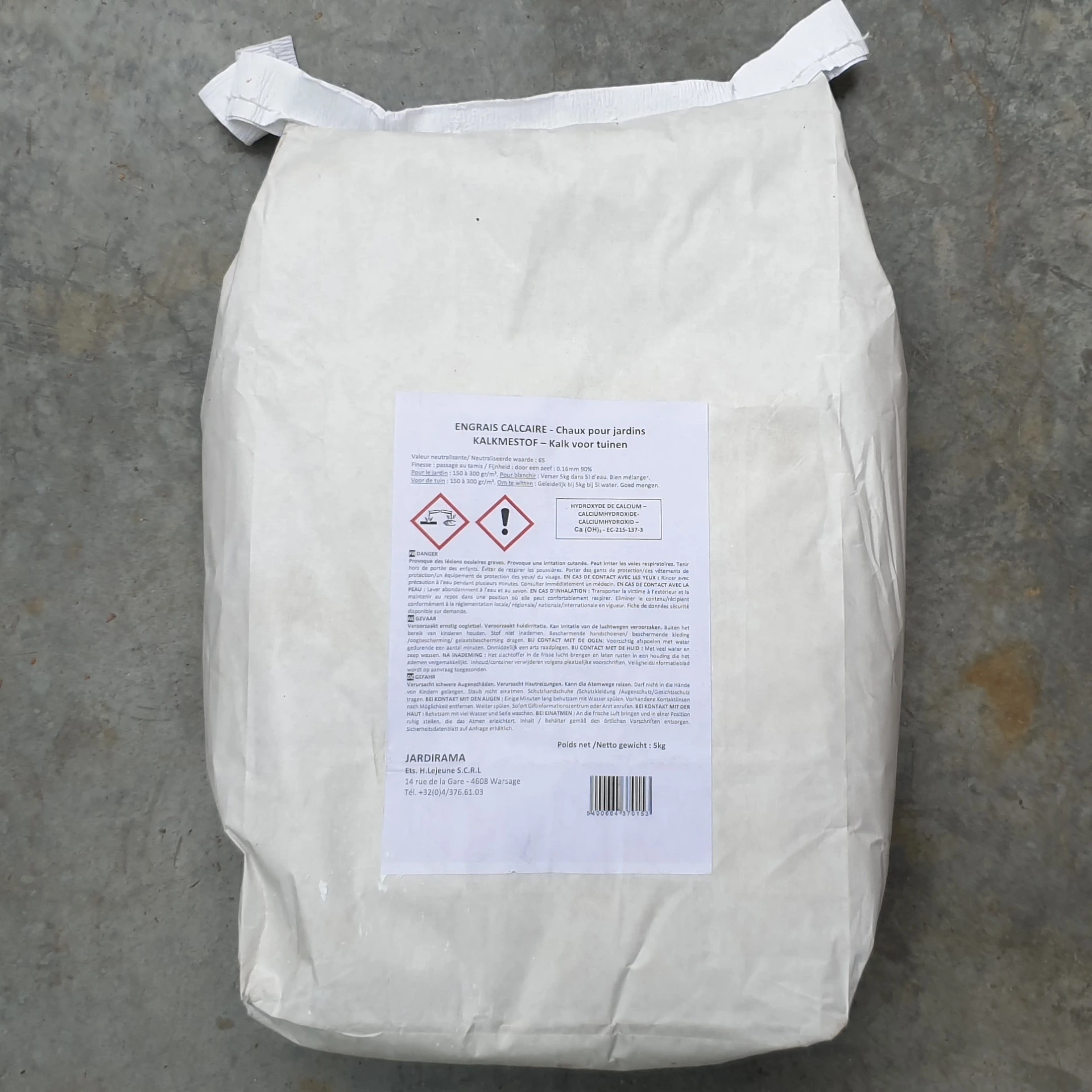 [CHAUHYD5] Chaux Pour Jardin Et À Blanchir 5 kg