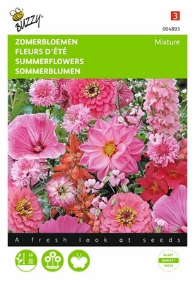 [B4893] Fleurs d'été rose/rouge - 2 g
