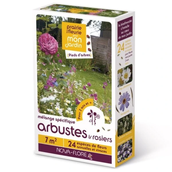 [N25193] Prairie fleurie Spécifiques - Arbustes et rosiers - 7 m²