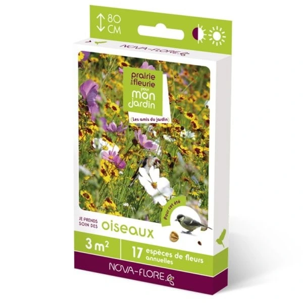 [N25506] Prairie fleurie - Oiseaux - 3 m²